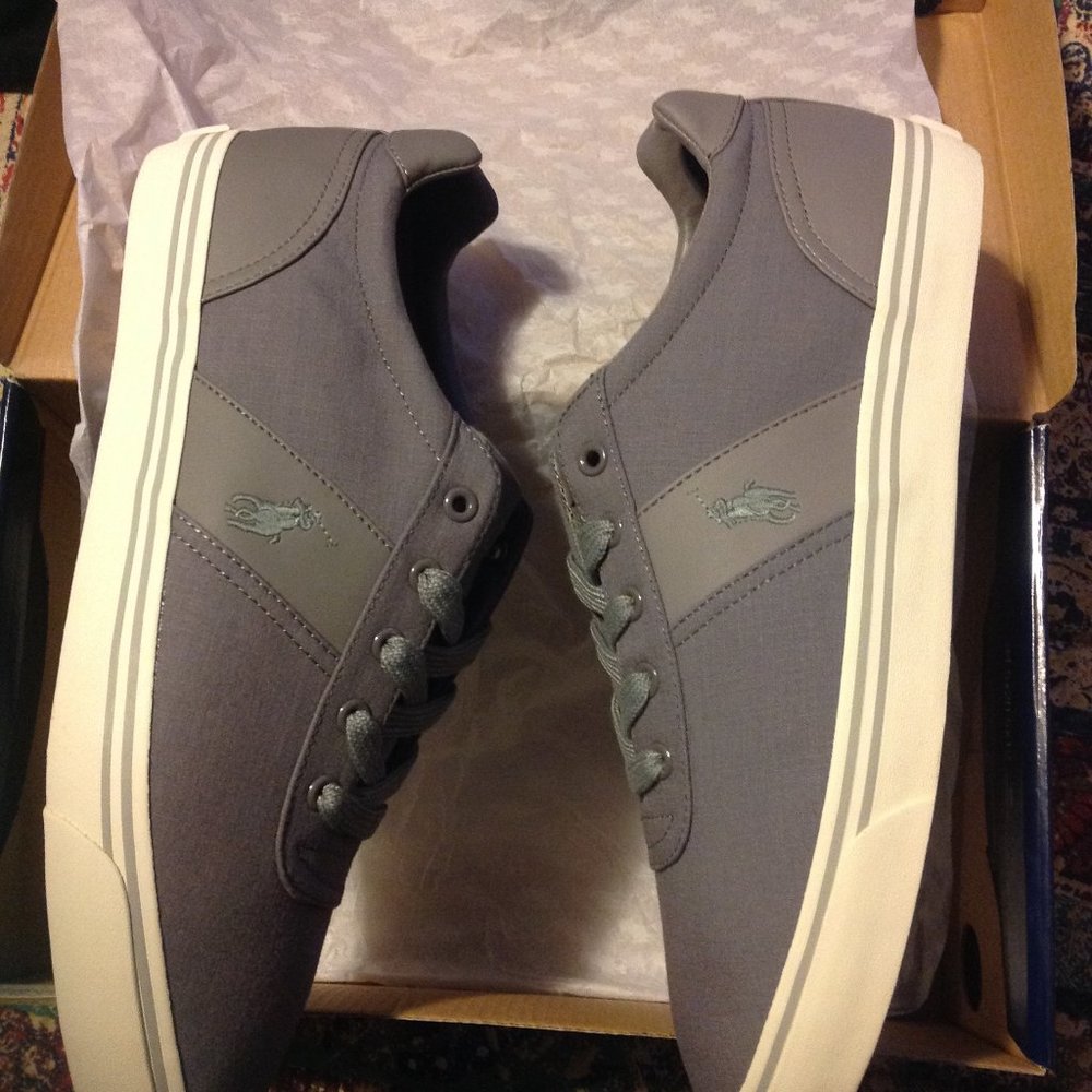 Polo by Ralph Lauren Men's Hanford Gray Canvas Sneakers 11.5D(Medium) New in Box